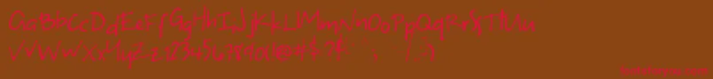 Uneven Font – Red Fonts on Brown Background