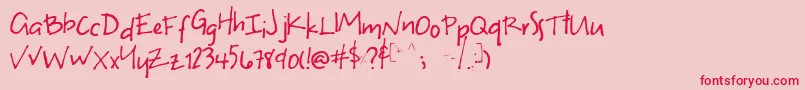 Uneven Font – Red Fonts on Pink Background