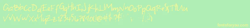 Uneven Font – Yellow Fonts on Green Background