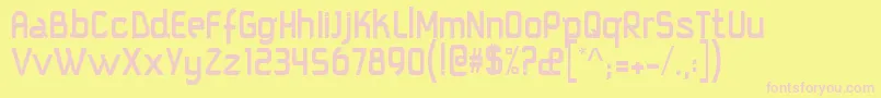 Squareimm Font – Pink Fonts on Yellow Background