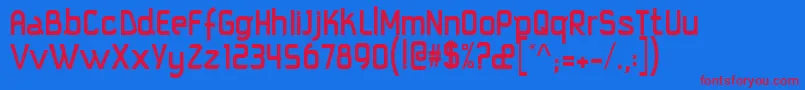 Squareimm Font – Red Fonts on Blue Background