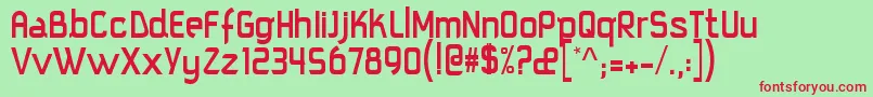 Squareimm Font – Red Fonts on Green Background