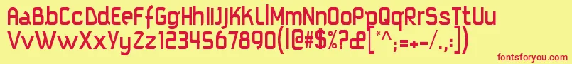 Squareimm Font – Red Fonts on Yellow Background