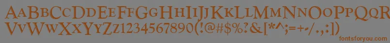 Goudyhandcd Font – Brown Fonts on Gray Background