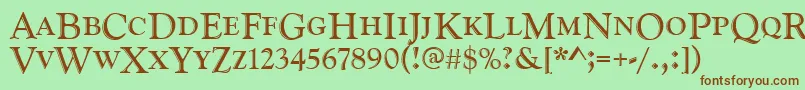 Goudyhandcd Font – Brown Fonts on Green Background