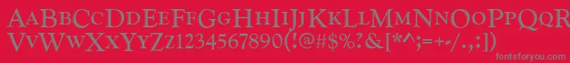 Czcionka Goudyhandcd – szare czcionki na czerwonym tle