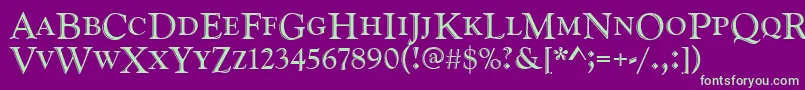 Goudyhandcd Font – Green Fonts on Purple Background