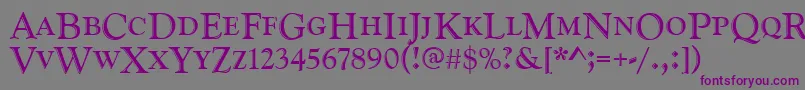 Goudyhandcd Font – Purple Fonts on Gray Background