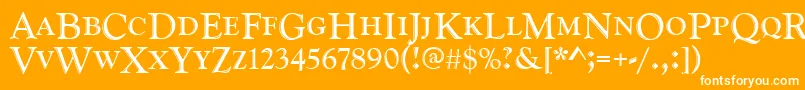 フォントGoudyhandcd – オレンジの背景に白い文字