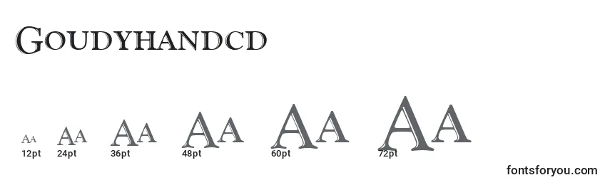 Размеры шрифта Goudyhandcd