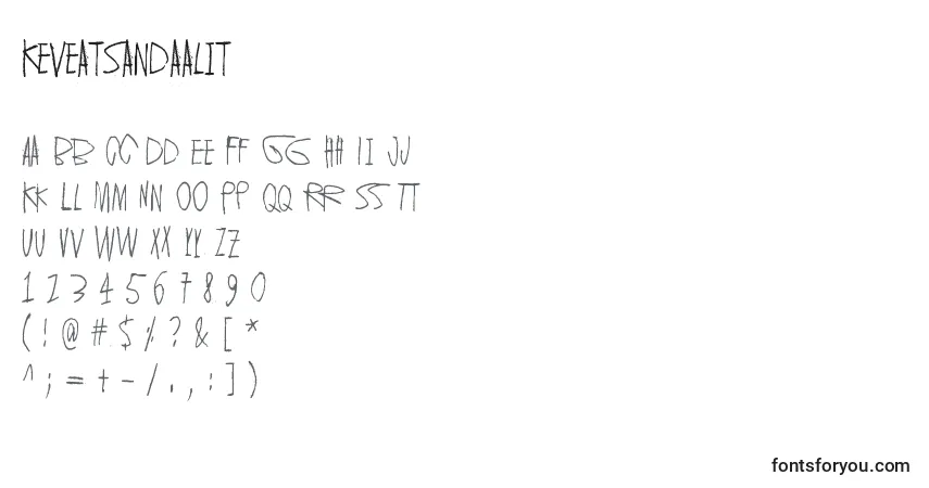 Schriftart KeveatSandaalit – Alphabet, Zahlen, spezielle Symbole