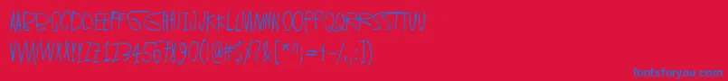 KeveatSandaalit Font – Blue Fonts on Red Background