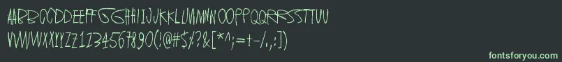 Czcionka KeveatSandaalit – zielone czcionki na czarnym tle