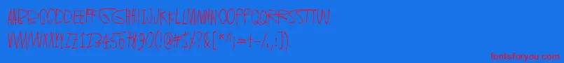 KeveatSandaalit Font – Red Fonts on Blue Background