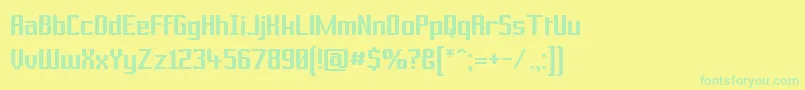 フォントPrussianBrewSolid – 黄色い背景に緑の文字