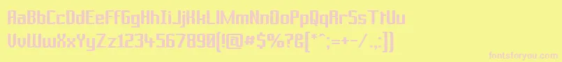 PrussianBrewSolid-Schriftart – Rosa Schriften auf gelbem Hintergrund
