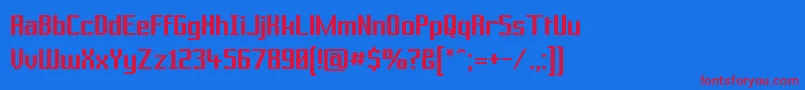 PrussianBrewSolid Font – Red Fonts on Blue Background