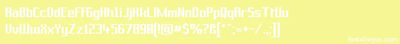 フォントPrussianBrewSolid – 黄色い背景に白い文字