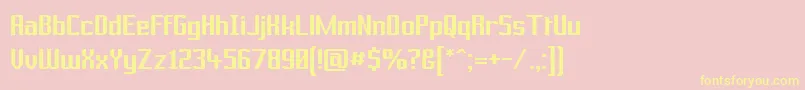 Шрифт PrussianBrewSolid – жёлтые шрифты на розовом фоне