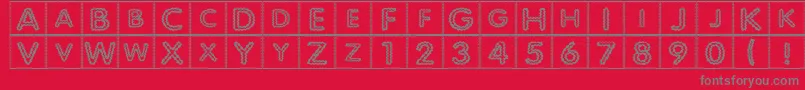 Quiltind Font – Gray Fonts on Red Background