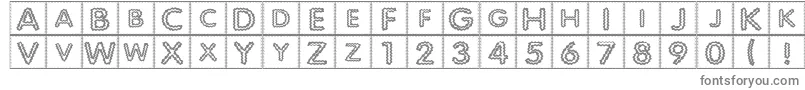 フォントQuiltind – 白い背景に灰色の文字