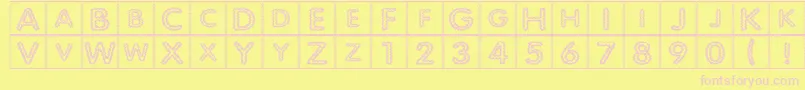 Шрифт Quiltind – розовые шрифты на жёлтом фоне