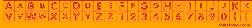 Quiltind Font – Red Fonts on Orange Background