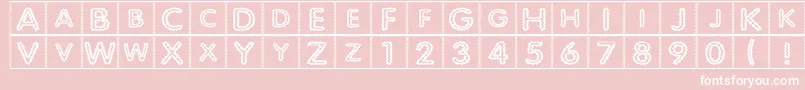 Quiltind Font – White Fonts on Pink Background