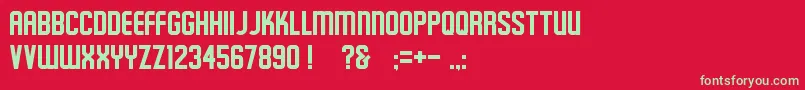 フォントSchluber – 赤い背景に緑の文字