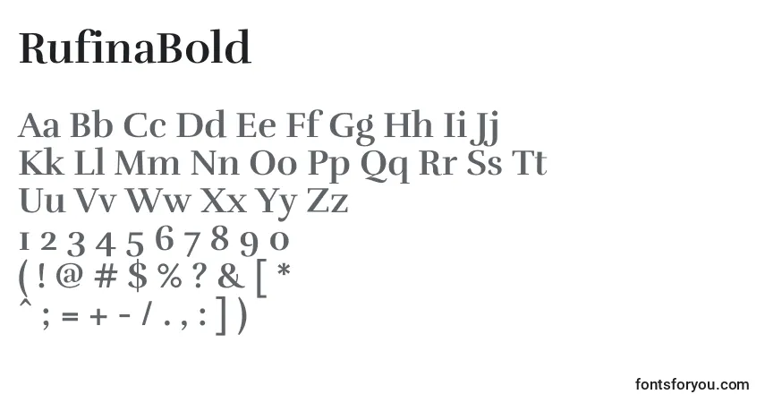 Schriftart RufinaBold – Alphabet, Zahlen, spezielle Symbole