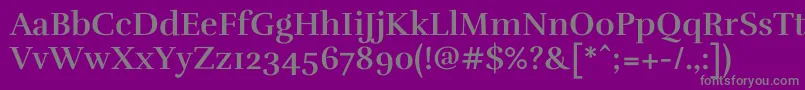 フォントRufinaBold – 紫の背景に灰色の文字