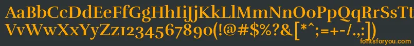 フォントRufinaBold – 黒い背景にオレンジの文字