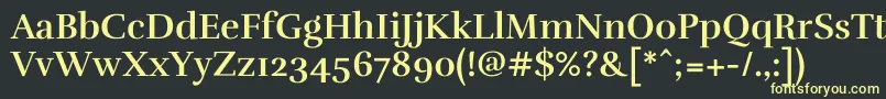 フォントRufinaBold – 黒い背景に黄色の文字