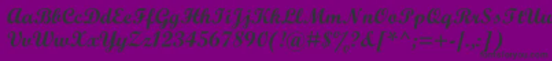 Fonte ScriptmtstdBold – fontes pretas em um fundo violeta