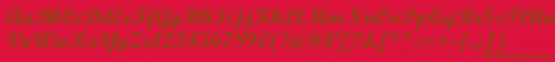 ScriptmtstdBold Font – Brown Fonts on Red Background
