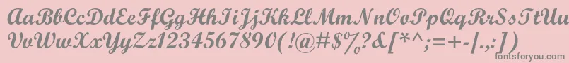 ScriptmtstdBold-Schriftart – Graue Schriften auf rosa Hintergrund