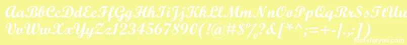 フォントScriptmtstdBold – 黄色い背景に白い文字