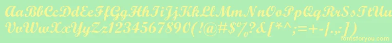 フォントScriptmtstdBold – 黄色の文字が緑の背景にあります