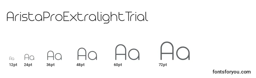 AristaProExtralightTrial Font Sizes