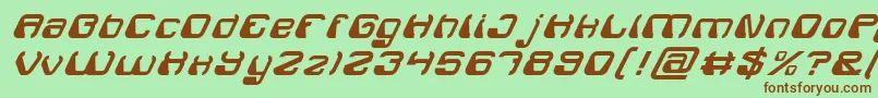 Fonte ElectroMagnetItalic – fontes marrons em um fundo verde