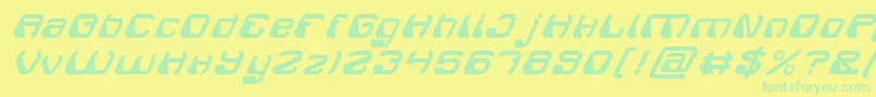 ElectroMagnetItalic Font – Green Fonts on Yellow Background