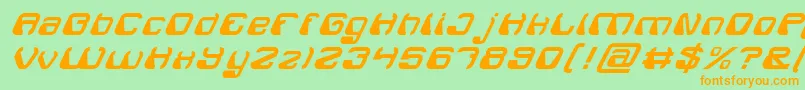 ElectroMagnetItalic-Schriftart – Orangefarbene Schriften auf grünem Hintergrund