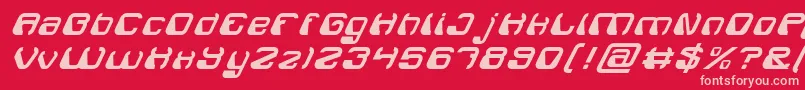 Fonte ElectroMagnetItalic – fontes rosa em um fundo vermelho