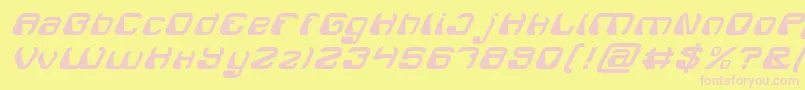 フォントElectroMagnetItalic – ピンクのフォント、黄色の背景