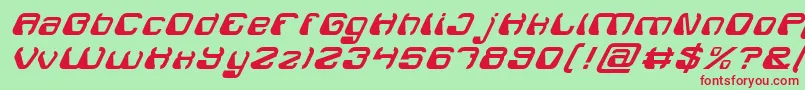 フォントElectroMagnetItalic – 赤い文字の緑の背景