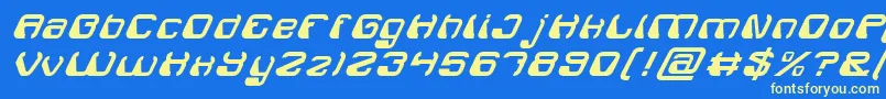 ElectroMagnetItalic-Schriftart – Gelbe Schriften auf blauem Hintergrund