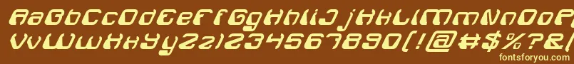 ElectroMagnetItalic-fontti – keltaiset fontit ruskealla taustalla