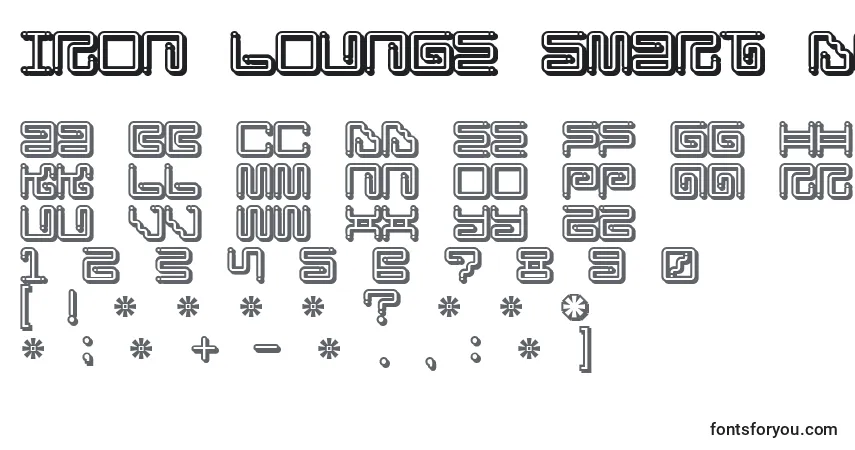 Czcionka Iron Lounge Smart Dot – alfabet, cyfry, specjalne znaki