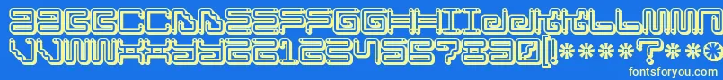 Iron Lounge Smart Dot Font – Yellow Fonts on Blue Background