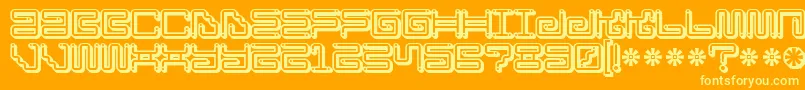 Czcionka Iron Lounge Smart Dot – żółte czcionki na pomarańczowym tle